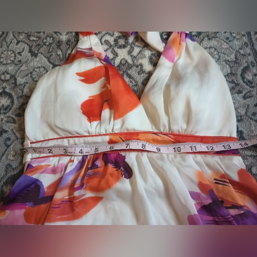 Bisou Bisou Y2K Babydoll Halter Dress Size 6 Floral Satin Festival Boho Coquette - Picture 8 of 8